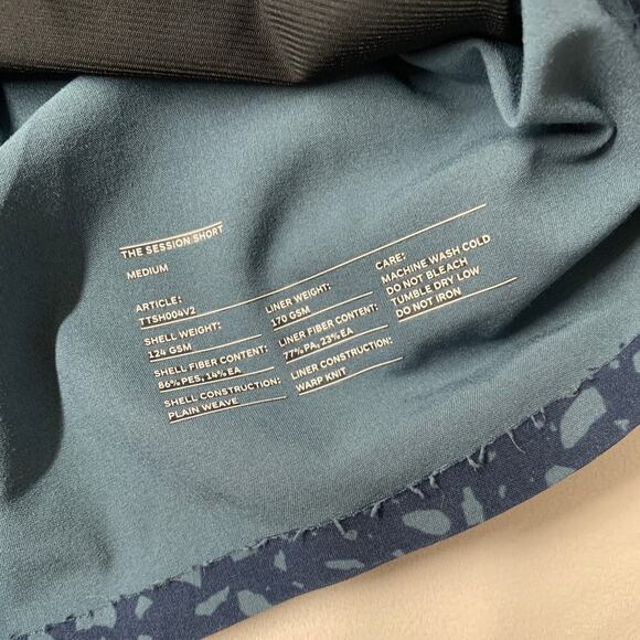 Ten Thousand Men Session Shorts M Blue Spot Pattern Active Gym Lined Train 5" - Picture 5 of 9